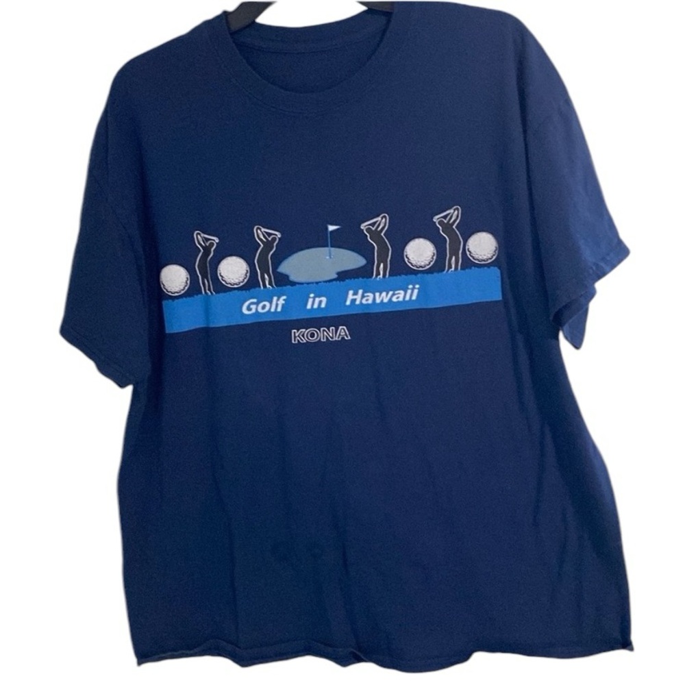 Tagless Mens Tshirt Golf in Hawaii Kona Blue XL